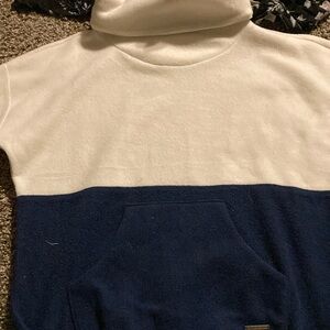Blue and white/cream hoodie